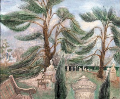 Chiswick House; ceders en sfinxen door Mary Kuper