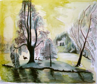 Stourhead, avondmeer, 2006 door Mary Kuper