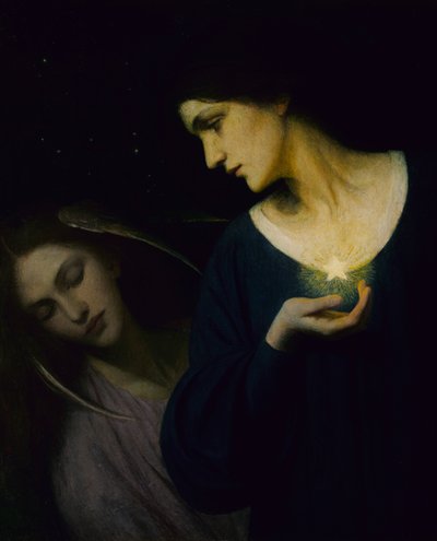 Nacht en haar dochter Slaap, 1902 door Mary L. Macomber