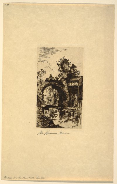 Brug over de Bushkill-rivier, Easton, Pennsylvania door Mary Nimmo Moran