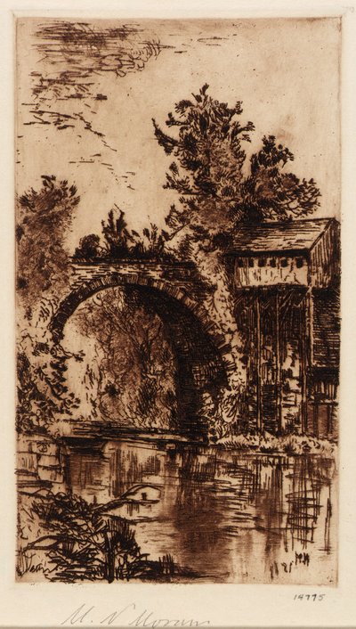 Brug over de Buskill, Easton, Pa. door Mary Nimmo Moran