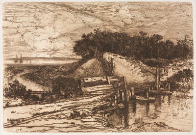 Gardiners Bay, Long Island, gezien vanaf Fresh Pond, 1881 door Mary Nimmo Moran