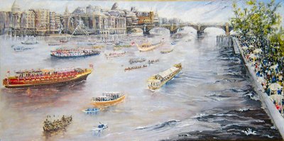 Jubileumoptocht op de Theems door Mary Smith