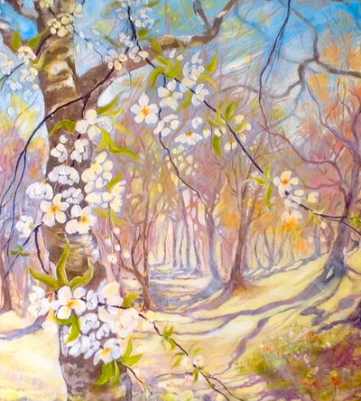 Grote bloesems in de lente door Mary Smith