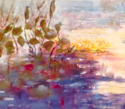 Gouden en roze reflecties door Mary Smith
