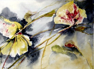 Lelieblaadjes drijven door Mary Smith