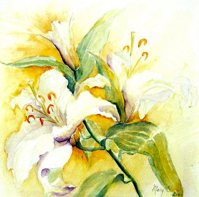 Witte lelies door Mary Smith