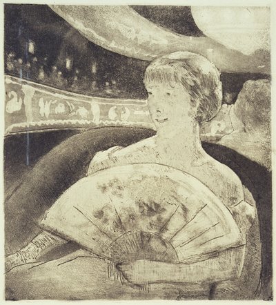 In de opera (aquatint ets) door Mary Stevenson Cassatt
