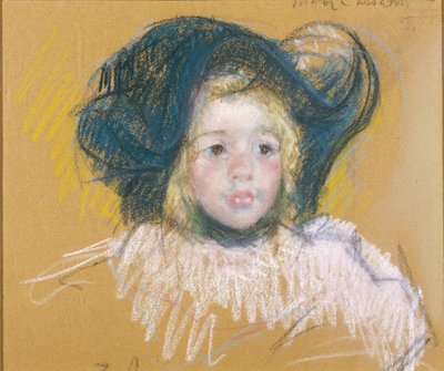 Meisje met grote hoed, c.1904 (pastel op papier) door Mary Stevenson Cassatt