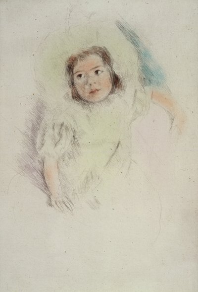 Margot met een hoedje door Mary Stevenson Cassatt