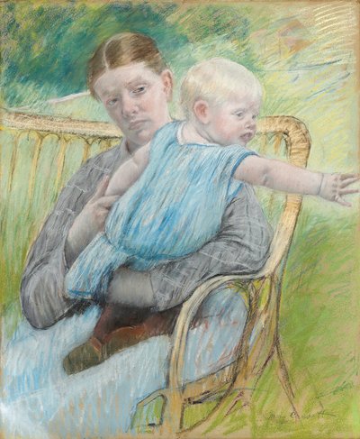 Mathilde met haar baby door Mary Stevenson Cassatt