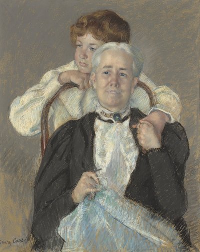 Portret van mevrouw Cyrus J. Lawrence met kleinzoon R. Lawrence Oakley, ca. 1897 door Mary Cassatt