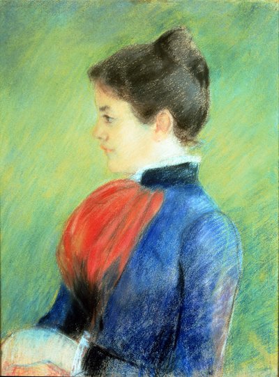 Profiel van een vrouw met een jabot door Mary Stevenson Cassatt