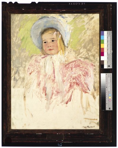 Simone in een Blauwe Muts (Nr. 1), c.1903 door Mary Stevenson Cassatt