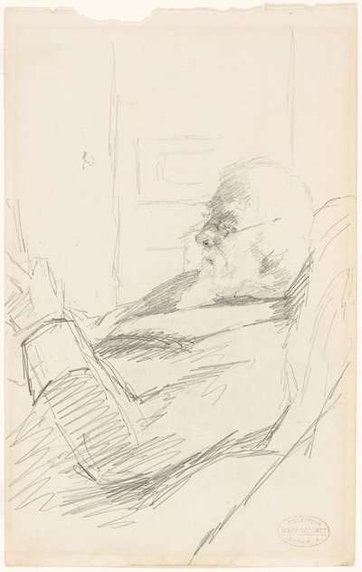 De Vader van de Kunstenaar Leest door Mary Stevenson Cassatt