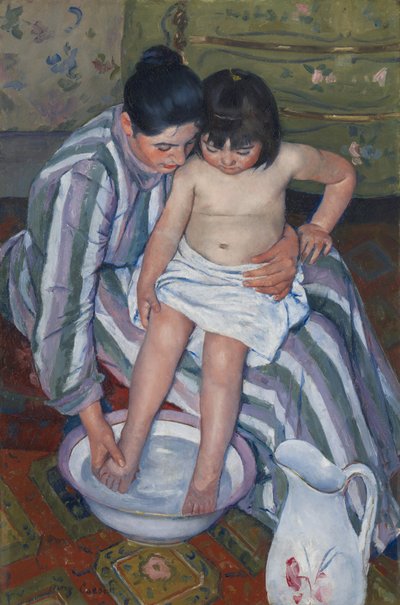Het bad van het kind door Mary Stevenson Cassatt
