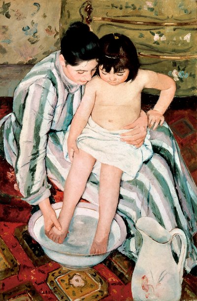 Het bad van het kind door Mary Stevenson Cassatt