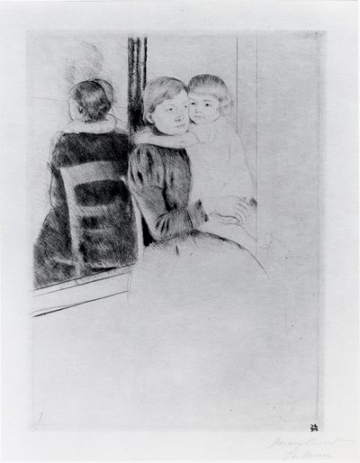 De Spiegel door Mary Stevenson Cassatt
