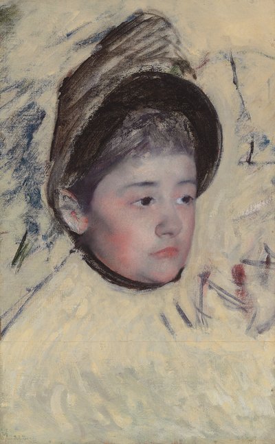Vrouw met hoed, ca. 1889 door Mary Cassatt