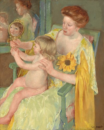 Vrouw met een zonnebloem, c.1905 door Mary Stevenson Cassatt