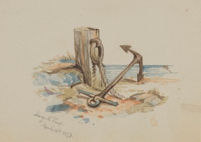 Zonder titel (Aanleggen en anker) door Mary Vaux Walcott
