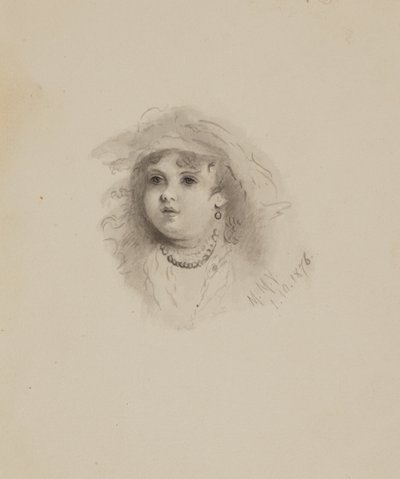 Ongetiteld Hoofd van een Kind, 1876 door Mary Vaux Walcott