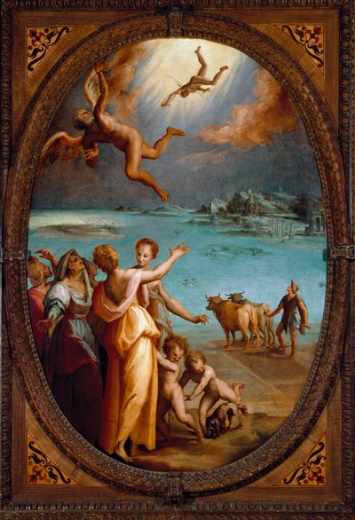 De val van Icarus door Maso da San Friano
