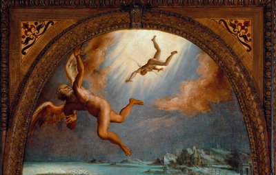 De val van Icarus (detail) door Maso da San Friano