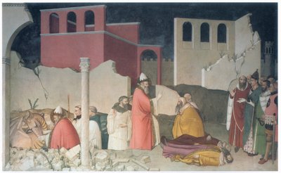 Wonder van Paus St. Sylvester, San Silvestro Kapel, ca. 1337 (fresco) door Maso di Banco