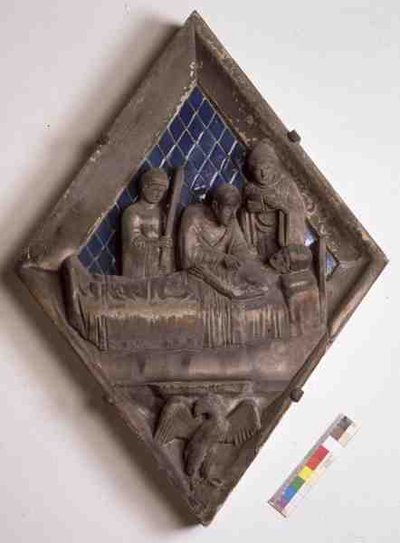 De Laatste Sacramenten, reliëftegel van de Campanile door Maso di Banco