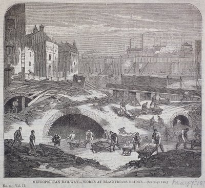 Blackfriars Bridge, Londen, 1863 door Mason Jackson