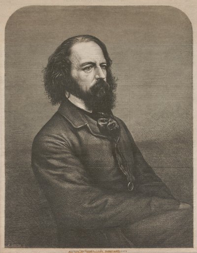 Portret van Alfred, Lord Tennyson 1809-1892, 1864 door Mason Jackson