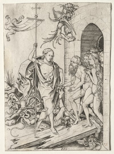 Passie van Jezus Christus: De afdaling in de hel, 1400s door Master AG