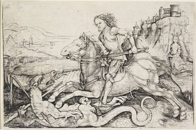 Sint Joris en de draak, ca. 1480-90 door Master A. G.