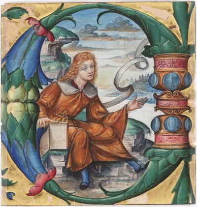 Graduale, gehistorieerde initiaal C van St. Johannes de Doper, uit een antifonarium, Milaan, 1515 door Master B. F. 16th century Master B. F. 16th century