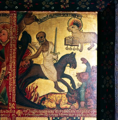 De Vierde Ruiter van de Apocalyps, Romeinse Keizer Domitianus, 14e-15e eeuw door Master Bertram of Hamburg