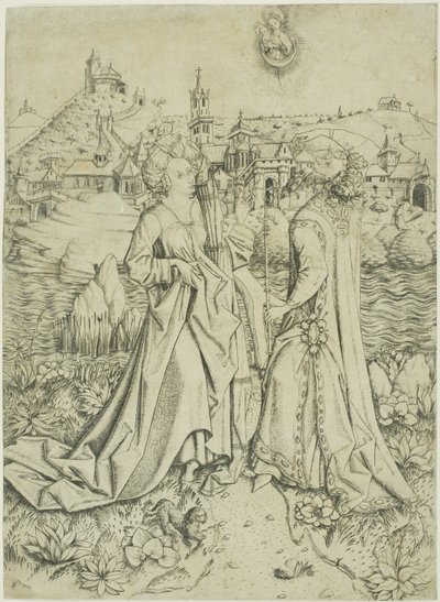 Augustus en de Sibylle door Master E.S.