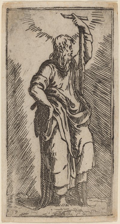 Sint Simon door Master F.P. after Parmigianino