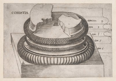 Speculum Romanae Magnificentiae: Korinthische basis van de Tempel van Mars Ultor, Rome door Master GA