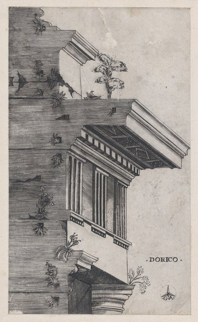 Speculum Romanae Magnificentiae: Dorische orde door Master GA