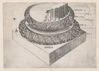 Speculum Romanae Magnificentiae: Ionische basis door Master GA