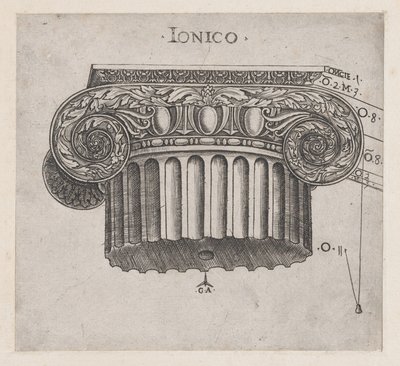 Speculum Romanae Magnificentiae: Ionisch kapiteel door Master GA