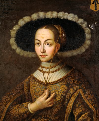 Portret van Margareta Eriksdotter Vasa 1497-1536, zus van koning Gustaaf I van Zweden door Master Hillebrandt