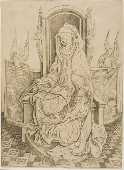 St. Anna, De Maagd en Kind door Master I.A.M. of Zwolle
