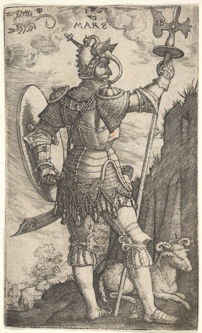 Mars uit De Goden die over de Planeet heersen, 1528 door Master I.B.