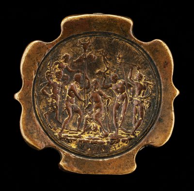 Zwaardknop met ingelegde plaquette van Ariadne [bevestigd aan de achterkant van de knop], tweede helft 15e eeuw door Master IO.FF.