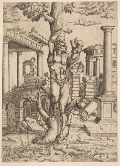 Man Tegen een Boom, ca. 1543-44 door Master IQV