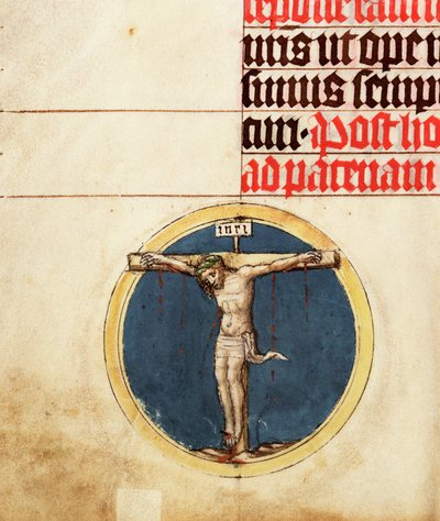Kleine cirkel met de gekruisigde Christus door Master Michael