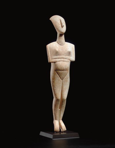 Cycladische liggende vrouwelijke figuur, naamstuk van de Schuster Meester, Vroeg Cycladisch II, ca. 2400 v.Chr. door Master Schuster