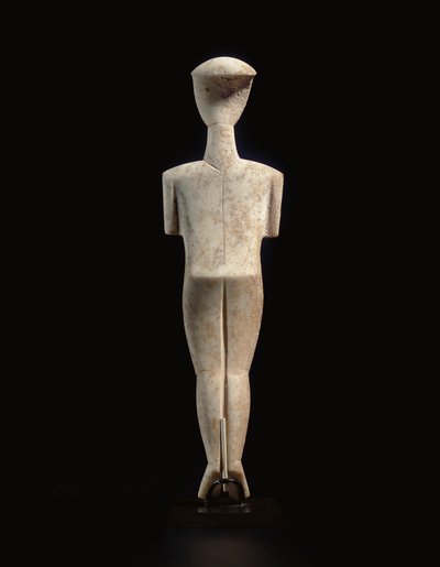 Cycladische liggende vrouwelijke figuur, naamstuk van de Schuster Meester, Vroeg Cycladisch II, ca. 2400 v.Chr. door Master Schuster